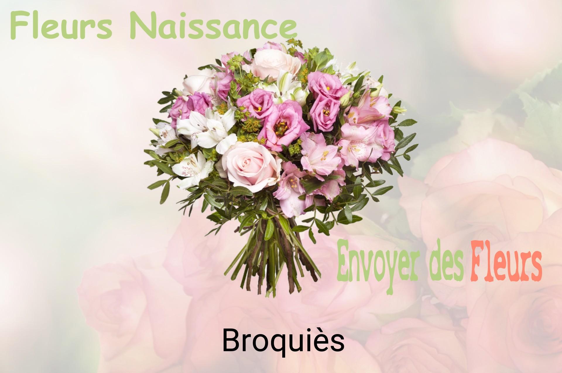Bouquet de fleurs de naissance livré à Broquiès