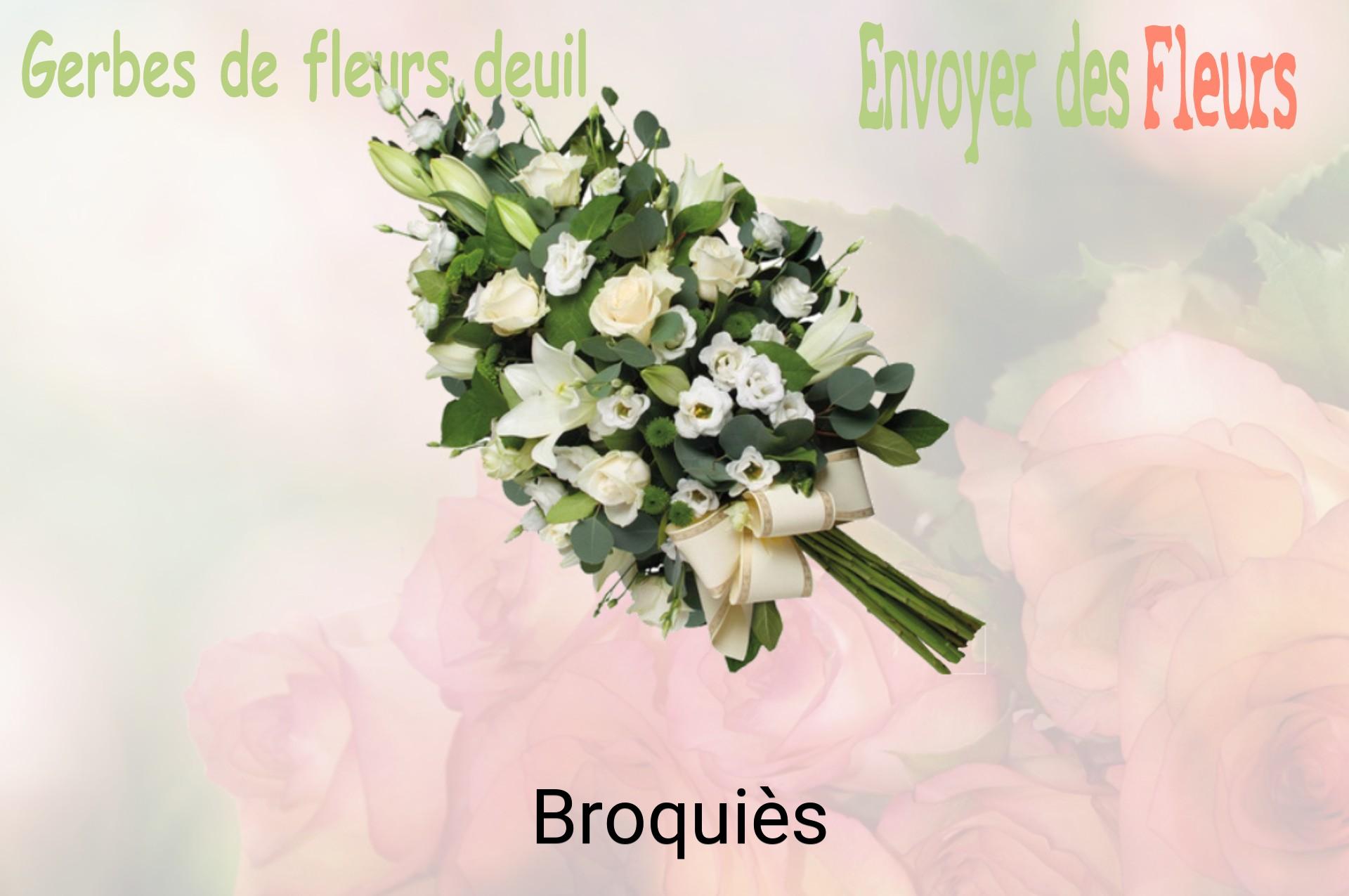 Gerbe de fleurs de deuil livrée à Broquiès